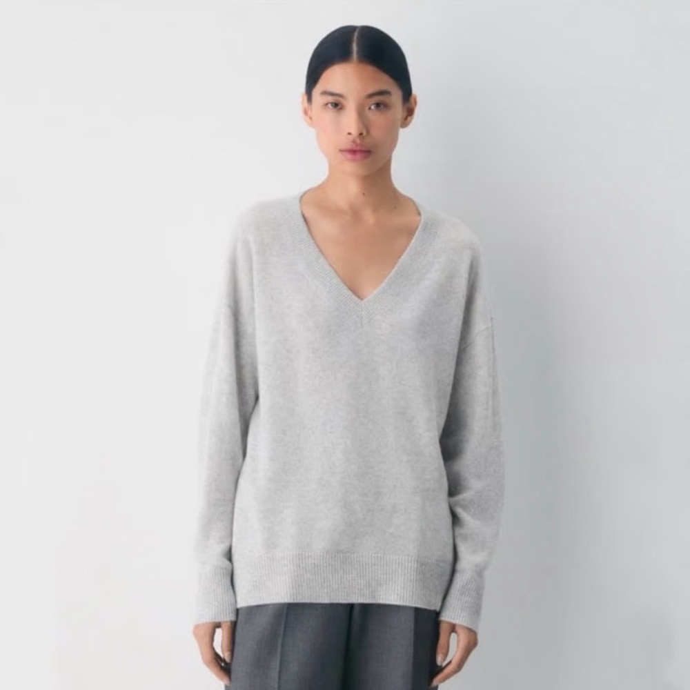 Wilfred By Aritzia Wool Cashmere Sweater Grey Oatmeal XXS